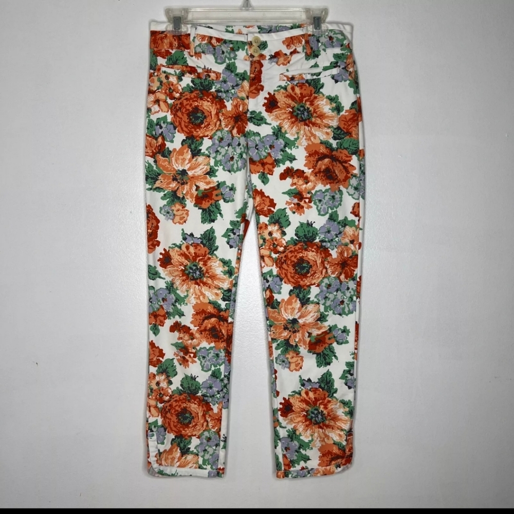 Anthropologie Cartonniere Floral Crop Pants 2